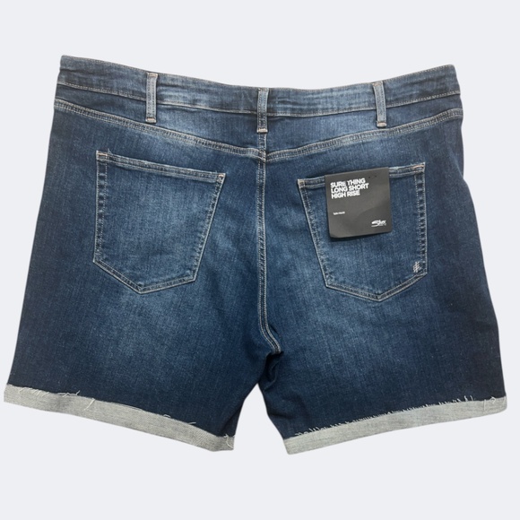 Silver Jeans Co Shorts Womens 22W Blue Sure Thing Long Short High Rise Denim - Picture 2 of 10